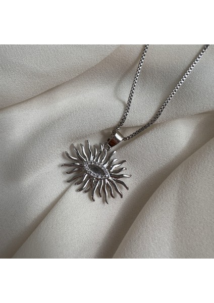 Silver Dalgalı Göz Kolye