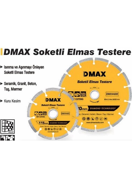 DMX4400 Soketlı Elmas Testere 115*22-23 mm