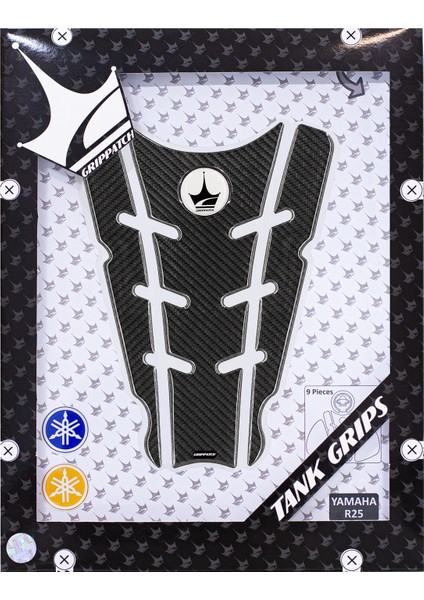 Yamaha R25 2014-2018 ile Uyumlu Kaydırmaz 6d Karbon 9 Parça Tank Pad Seti GC33 fiyatları