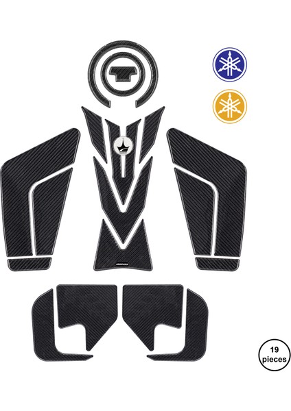 Yamaha MT10 2016 ile Uyumlu Kaydırmaz 6d Karbon 19 Parça Tank Pad Seti GC48 fiyatları