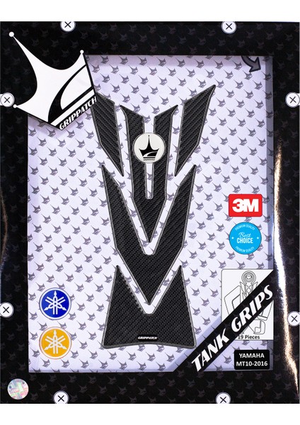Yamaha MT10 2016 ile Uyumlu Kaydırmaz 6d Karbon 19 Parça Tank Pad Seti GC48 modelleri