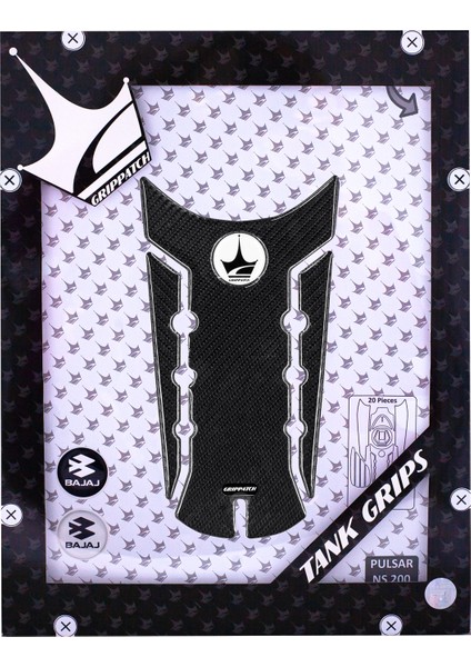 Pulsar Ns 200 2024 ile Uyumlu Kaydırmaz 6d Karbon 20 Parça Tank Pad Seti GC36 fiyatları