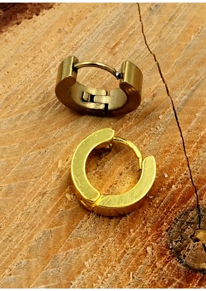 316 L Çelik Gold Renk Halka Küpe