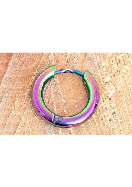 Çelik Hologramlı Unisex Küpe