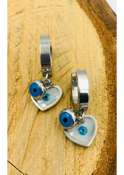 Gümüş Renk Figürlü Çelik Küpe