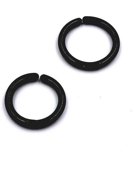 316 L Çelik Siyah Renk Unisex Halka Küpe (Deliksiz Kulak Için)