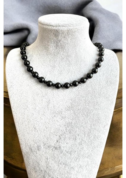 6 mm Hakiki Oniks Doğaltaş 925 Ayar Gümüş Kadın Kolye fırsatları