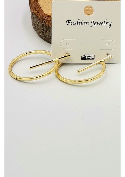 Altın Sarısı Halka Kararmaz Lüks Küpe