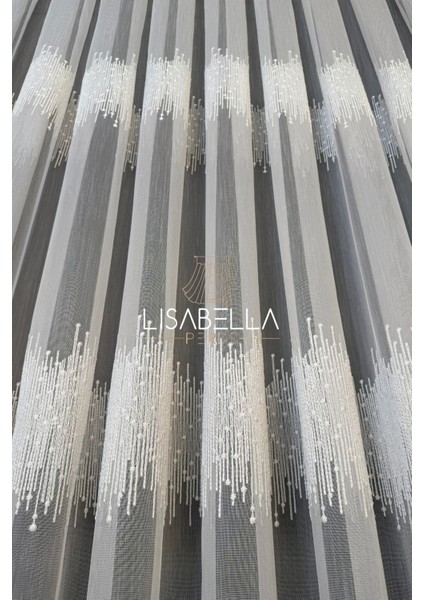 Lavinia ttm Zemin Ağır Brodeli yumuşak Dökümlü Tül Perde Ütü Istemez (1x2 Pile Dikişli)