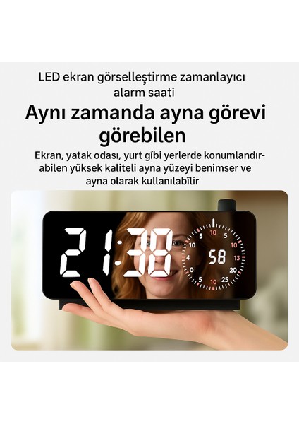 Aynalı LED Ekranlı Saat ,elektronik Masaüstü Çalar Saat, Çift Dijital Çalar Saat, Başucu Ofisi Için Geri Sayımlı Kompakt Sıcaklık Göstergesi fiyatları
