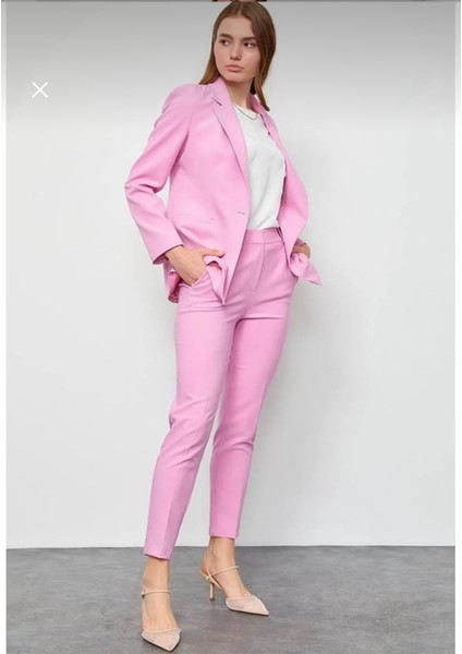 Pembe Pantolon Cigarette Slim Fit