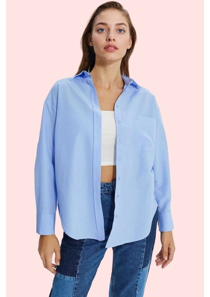 Kadın Pamuklu Dokuma Gömlek; Gömlek Yaka Düğmeli Uzun Kol Cepsiz Casual Yaz Aylarının Vazgeçilmezi fiyatları