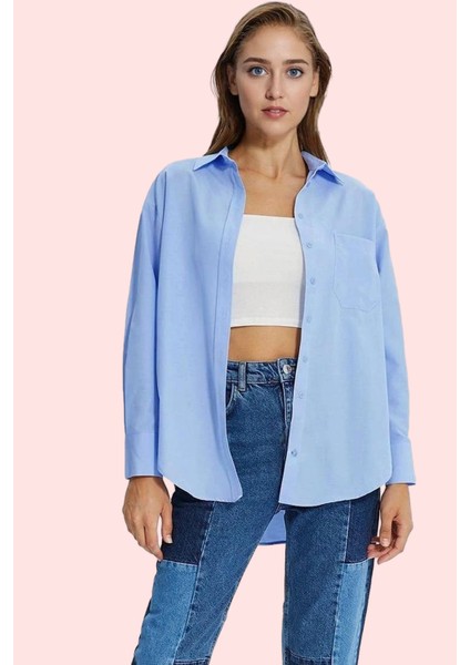 Kadın Pamuklu Dokuma Gömlek; Gömlek Yaka Düğmeli Uzun Kol Cepsiz Casual Yaz Aylarının Vazgeçilmezi modelleri