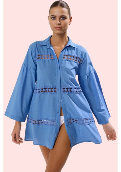 Kadın Pamuklu Uzun Kollu Dokuma Gömlek Rahat Kesim ve Yazlık Tasarım Yaz Aylarının Vazgeçilmezi