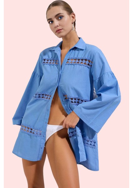 Kadın Pamuklu Uzun Kollu Dokuma Gömlek Rahat Kesim ve Yazlık Tasarım Yaz Aylarının Vazgeçilmezi fiyatları
