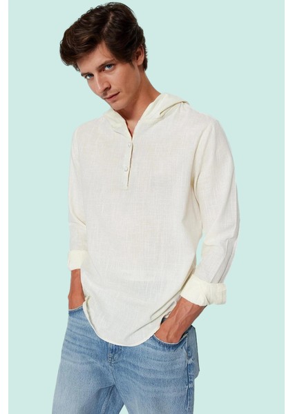 Erkek Pamuk Regular Fit Gömlek; Kapüşonlu Fermuarlı Günlük Stil Yaz Aylarının Vazgeçilmezi fiyatları