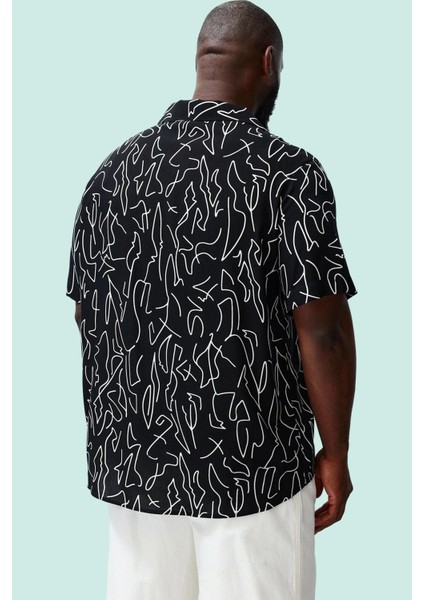 Erkek Geometrik Desenli Viskon Gömlek Rahat ve Şık Günlük Kullanım Yaz Aylarının Vazgeçilmezi modelleri