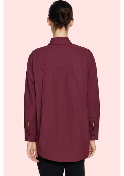 Kadın Pamuklu Dokuma Gömlek; Gömlek Yaka Düğmeli Uzun Kol Cepsiz Casual Yaz Aylarının Vazgeçilmezi modelleri