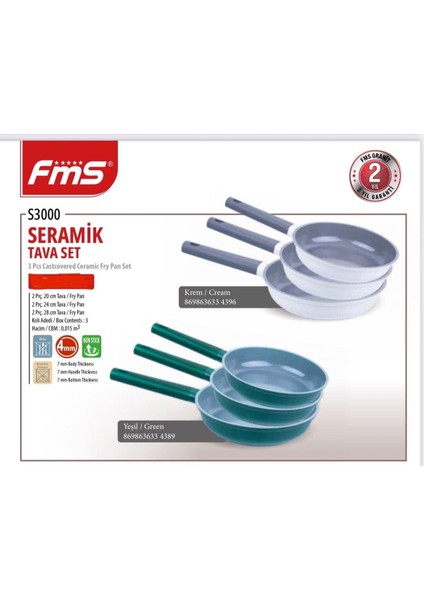 Seramik 3 Lü Tava Set