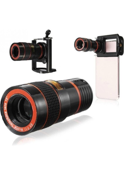 8x18 Zoom Teleskop Telefon Kamera Lensi Mini El Dürbünü modelleri