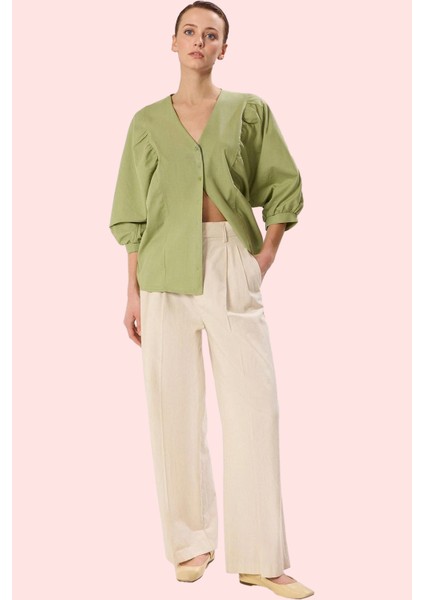 Kadın Pamuklu Regular Gömlek V Yaka Basic Günlük ve Iş Hayatı Hafta Sonu Dayanıklı Malzeme fiyatları