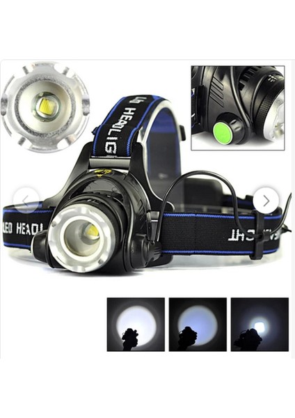 Boruit Led Kafa Feneri 2000lm Xm-L T6 2000 Lumens 3 Modlu