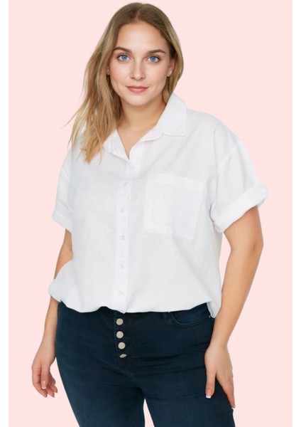 Kadın Kısa Kollu Gömlek Relaxed Kalıp Dokuma Kumaş Casual Yazlık Yaz Aylarının Vazgeçilmezi
