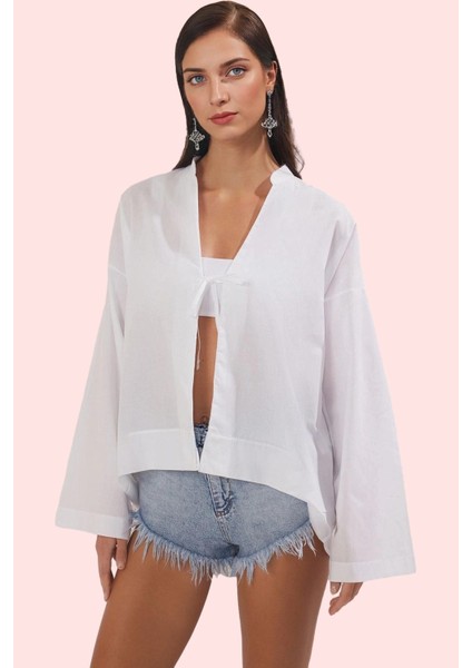 Kadın Pamuk Dokuma Vual Gömlek Truvakar Kol Düz Desen Yazlık Plaj Giysisi Günlük Kombinler fiyatları