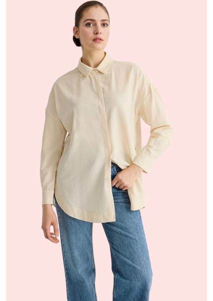 Kadın Poplin Dokuma Gömlek Günlük ve Iş Hayatı Için Ideal Hafta Sonu Yaz Aylarının Vazgeçilmezi