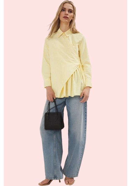 Kadın Pamuklu Dokuma Gömlek; Günlük Stil Için Nefes Alabilir Kumaş Yaz Aylarının Vazgeçilmezi fiyatları