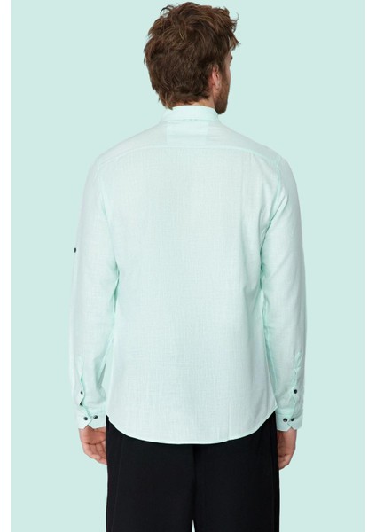Erkek Pamuklu Gömlek Düğmeli Slim Fit Keten Görünümlü Iş ve Günlük Yaz Aylarının Vazgeçilmezi modelleri
