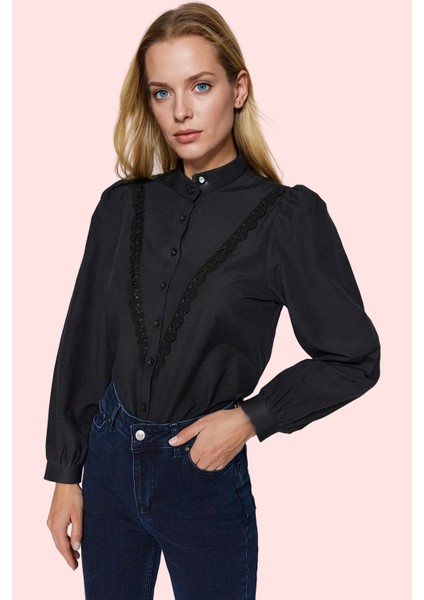 Kadın Pamuklu Dokuma Gömlek Renk Dantel Detaylı Şık Gece Koleksiyonu Yaz Aylarının Vazgeçilmezi