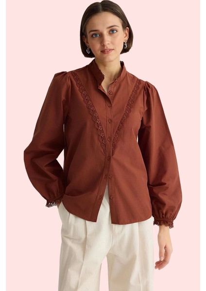 Kadın Pamuklu Dokuma Gömlek Renk Dantel Detaylı Şık Gece Koleksiyonu Yaz Aylarının Vazgeçilmezi
