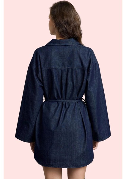 Kadın Pamuklu Denim Gömlek Tunik Regular Kalıp Ispanyol Kol Günlük ve Özel Günler Hafta Sonu modelleri