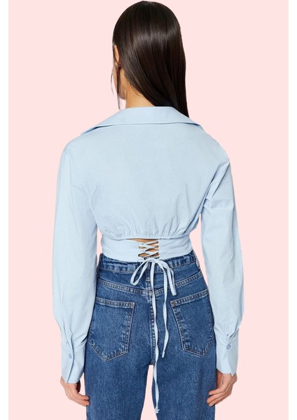 Kadın Düz Desenli Crop Gömlek Pamuk Günlük Kullanım Için Rahat Hafta Sonu Kaliteli Malzeme modelleri