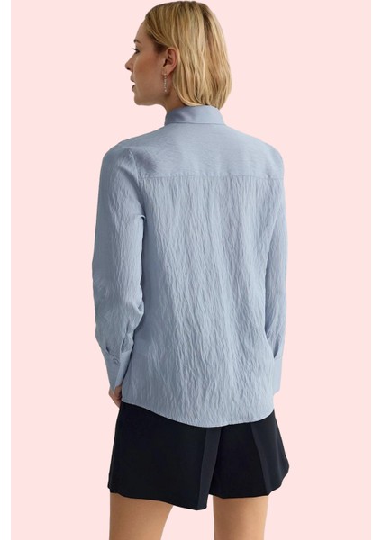 Kadın Basic Siluet Çizgili Uzun Kollu Dokuma Gömlek Rahat Günlük Stil Yaz Aylarının Vazgeçilmezi modelleri