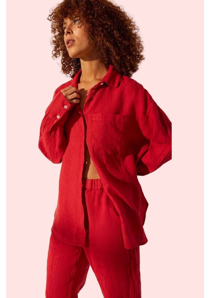 Kadın Keten Uzun Kollu Gömlek Şıklık ve Rahatlık Bir Arada Yaz Günlük Kullanım Özel Günler fiyatları