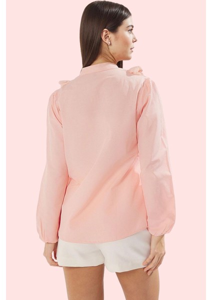 Kadın Düz Desenli Uzun Kollu Gömlek Dantel Detaylı Rahat Günlük Kullanım Dayanıklı Malzeme modelleri