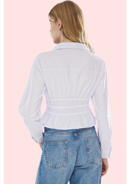 Kadın Bağcıklı Bel Detaylı Gömlek Uzun Kollu Rahat Günlük Hafta Sonu Yaz Aylarının Vazgeçilmezi fiyatları