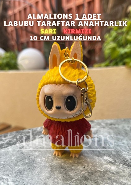 Sarı Kırmızı 10 cm Labubu Figürü - Çanta Charm – Çanta Süsü - Charm - Anahtarlık fiyatları