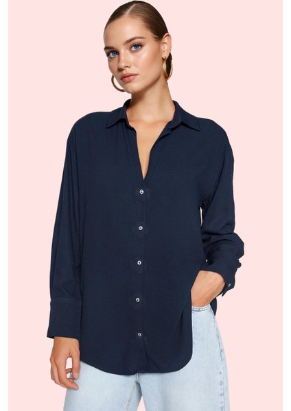 Kadın Basic Gömlek Viskoz Shally Dokuma Oversize Kalıp Günlük Stil Yaz Aylarının Vazgeçilmezi modelleri
