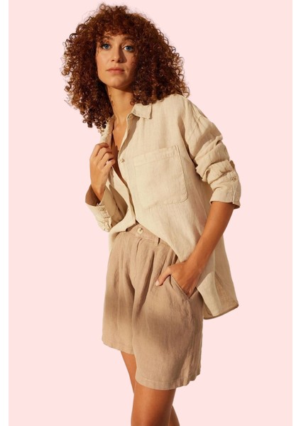 Kadın Keten Uzun Kollu Gömlek Şıklık ve Rahatlık Bir Arada Yaz Günlük Kullanım Özel Günler fiyatları