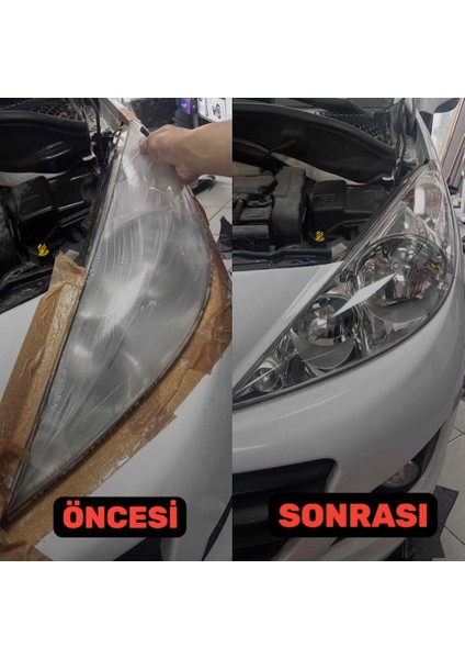 Buharsız Sıvısız Uğraştırmayan (2 Dakikada ) Kolay Oto Far Temizleme Far Parlatma Seti