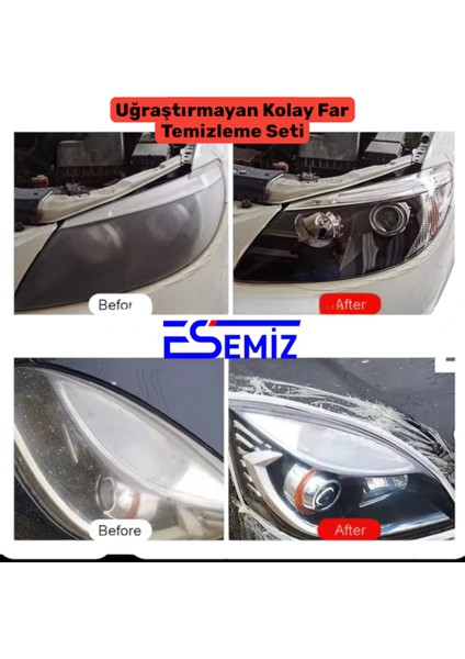 Buharsız Sıvısız Uğraştırmayan (2 Dakikada ) Kolay Oto Far Temizleme Far Parlatma Seti modelleri