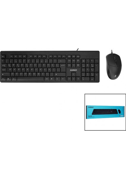 Everest KM-515 USB Kablolu Klavye - Mouse Set Q Klavye (4887)