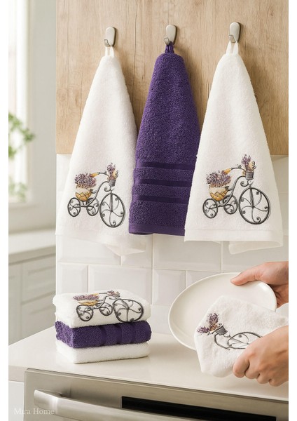 3 Lü Lavanta Baskılı Pamuklu Mutfak Havlusu 30 x 50 cm fiyatları