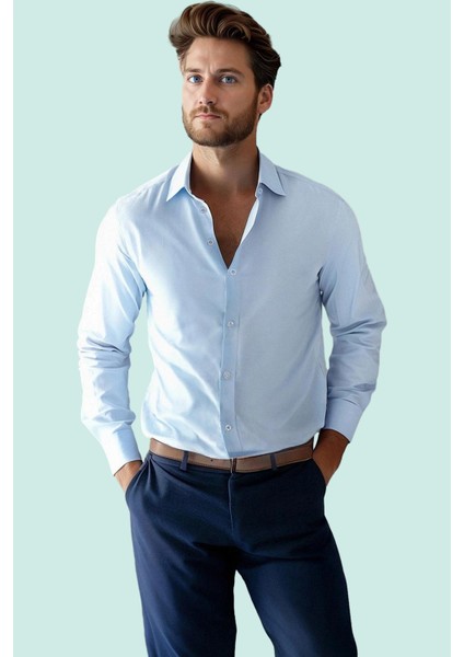 Erkek Regular Fit Gömlek Uzun Kol Pamuklu Günlük ve Iş Hayatı Hafta Sonu Dayanıklı Malzeme