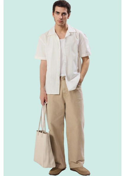 Erkek Kisa Kollu Basic Fit Pamuk Apaş Yaka Gömlek Rahat Günlük Stil Yaz Aylarının Vazgeçilmezi