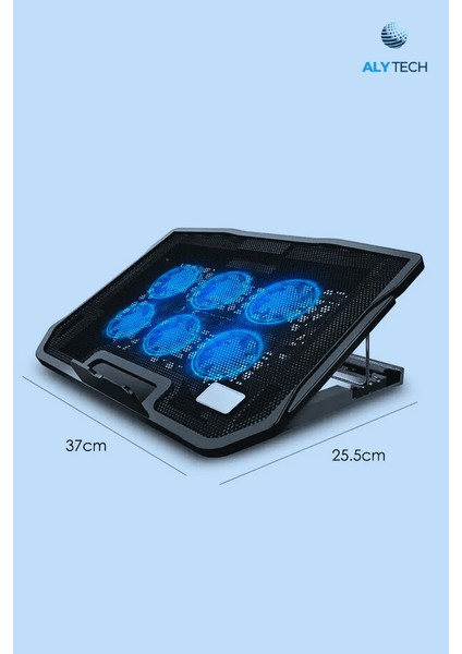 6 Fanlı Sessiz Laptop Soğutucu Ayarlanabilir Rüzgar Hızı, Ergonomik Tasarım, Çift USB Girişli 17.3'' Uyumlu Stand indirimleri