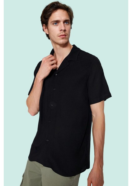 Erkek Regular Fit Apaş Yaka Kısa Kollu Gömlek Viskoz Günlük Kullanım Yaz Aylarının Vazgeçilmezi modelleri